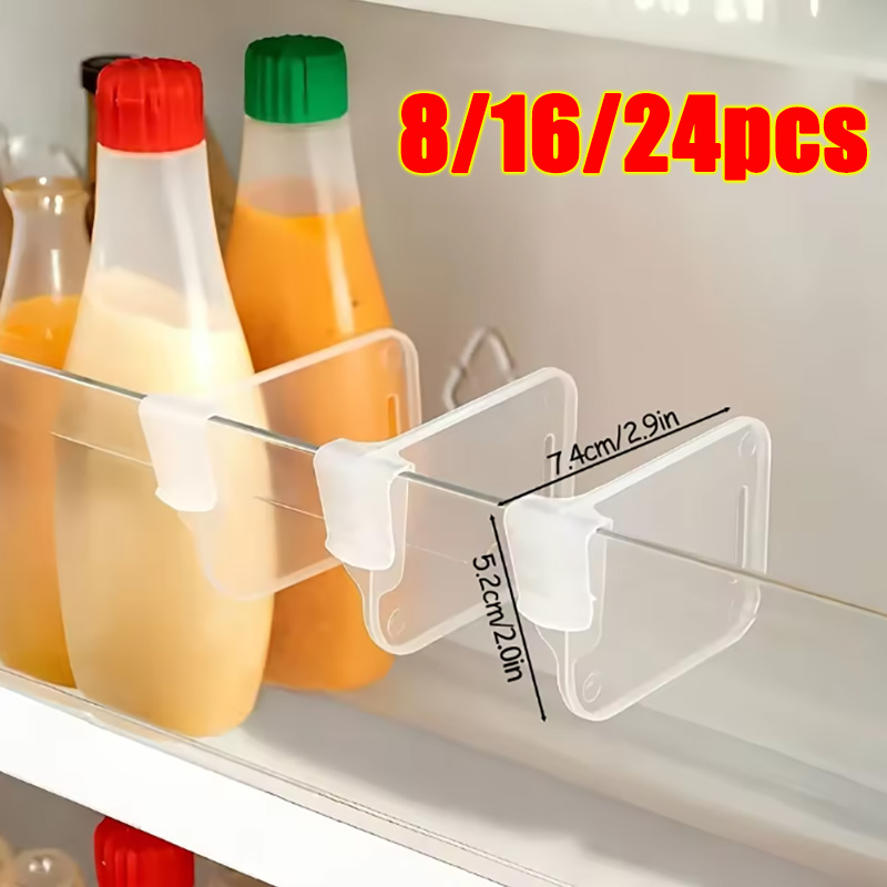 Kitchen Gadgets Storage Ideas - 8/16/24PCS Sturdy Clear Refrigerator Organizer Dividers