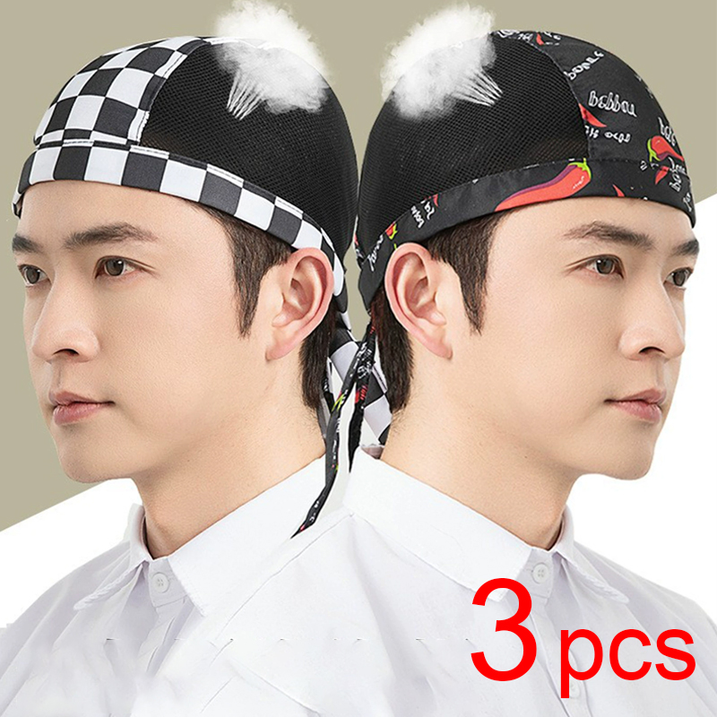 Kitchen Gadgets Pakistan - Breathable Mesh Cook Hat 3pcs Chef