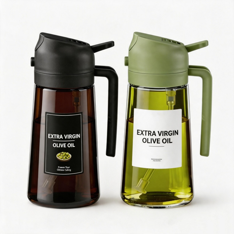 Kitchen Gadgets Air Fryer - 16oz/470ml Leakproof 2-in-1 Glass Oil Dispenser
