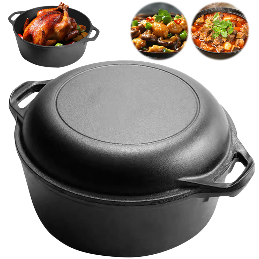 2 in 1 Cast Iron Dutch Oven Po - огляд і ціна Cast Iron Skillet