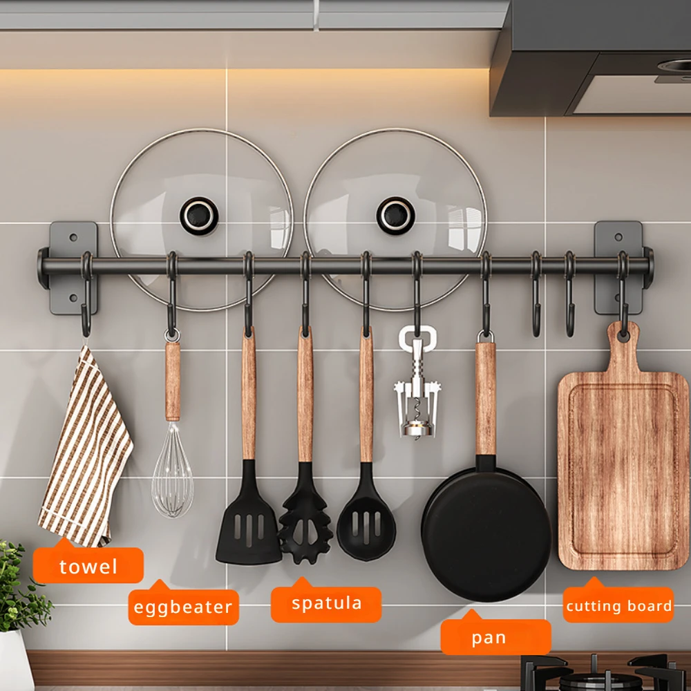 No punch Kitchen Hook Rack Sta - огляд і ціна Kitchen Gadgets Storage Ideas