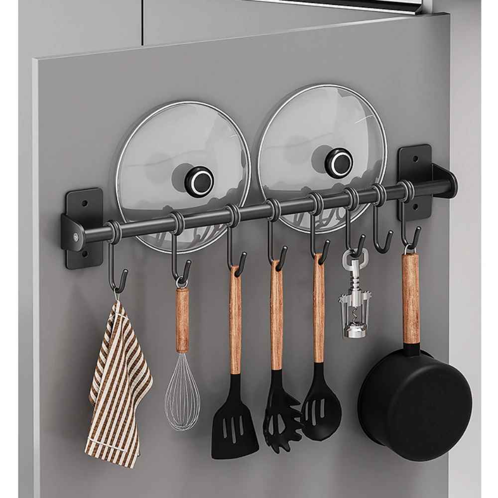 No punch Kitchen Hook Rack Sta - огляд і ціна Kitchen Gadgets Storage Ideas
