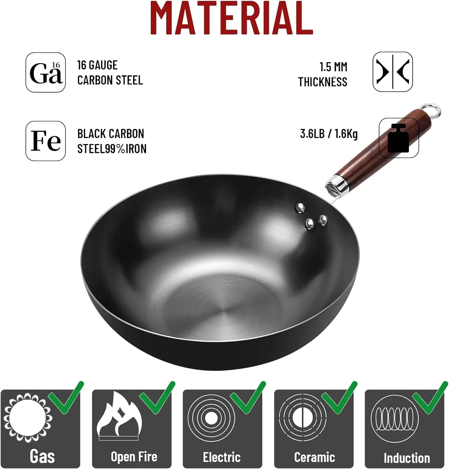 Flat Bottom Wok Pan 32cm Skill - огляд і ціна Cast Iron Skillet