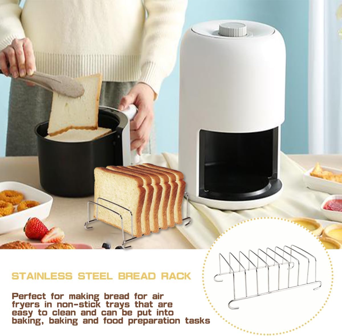 1Pcs Stainless Steel Toast Bre - огляд і ціна Kitchen Gadgets Air Fryer