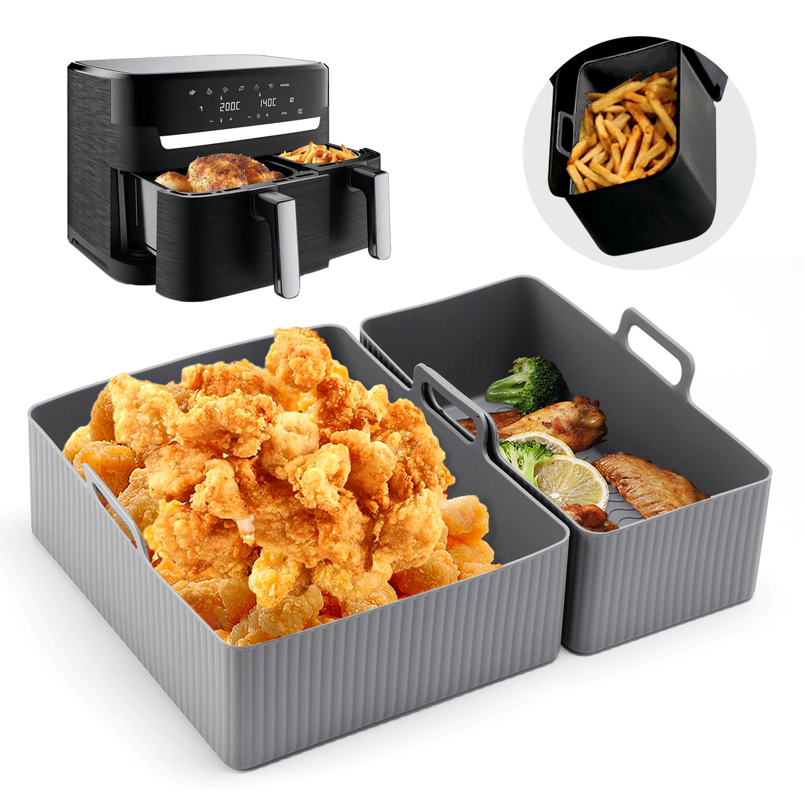 2pcs Set Silicone Air Fryer Ma - огляд і ціна Kitchen Gadgets Air Fryer
