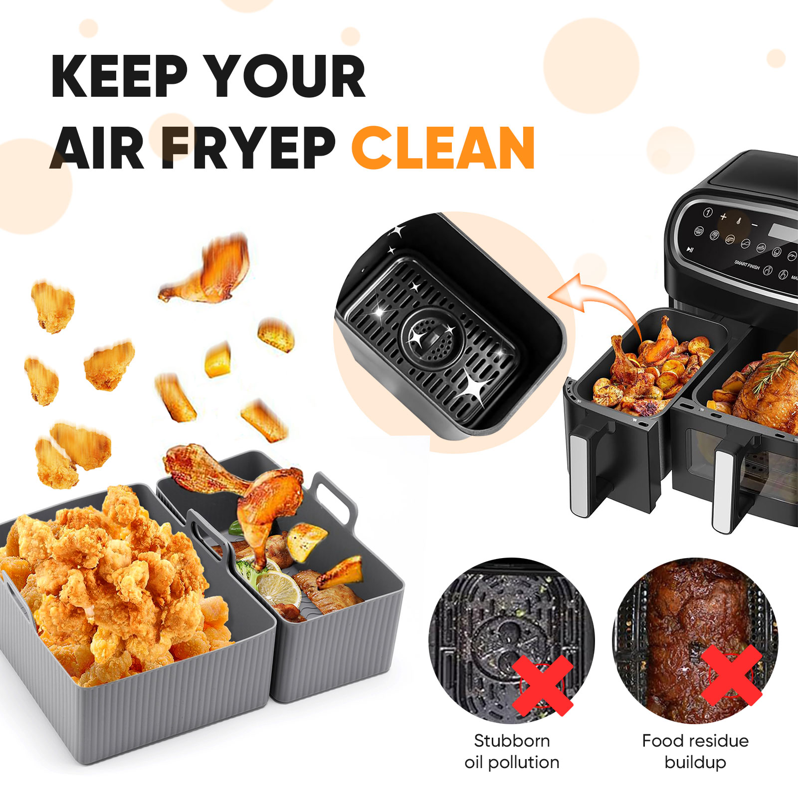 2pcs Set Silicone Air Fryer Ma - огляд і ціна Kitchen Gadgets Air Fryer